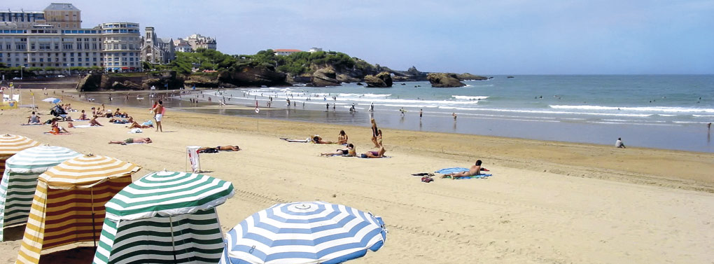 Biarritz beach parasols